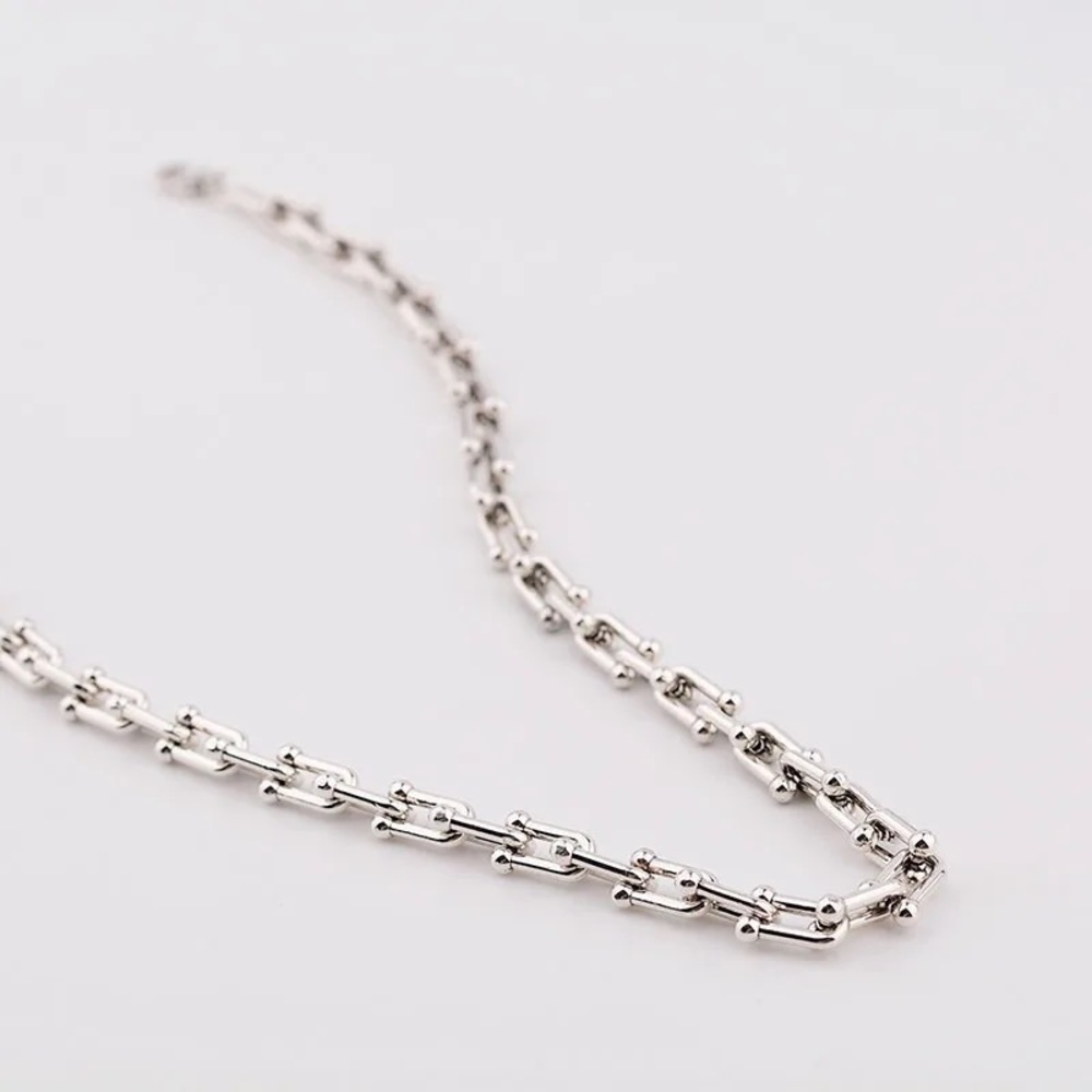Zara Gold Horseshoe U shape Interlock Circle Link Chain Necklace Golden …